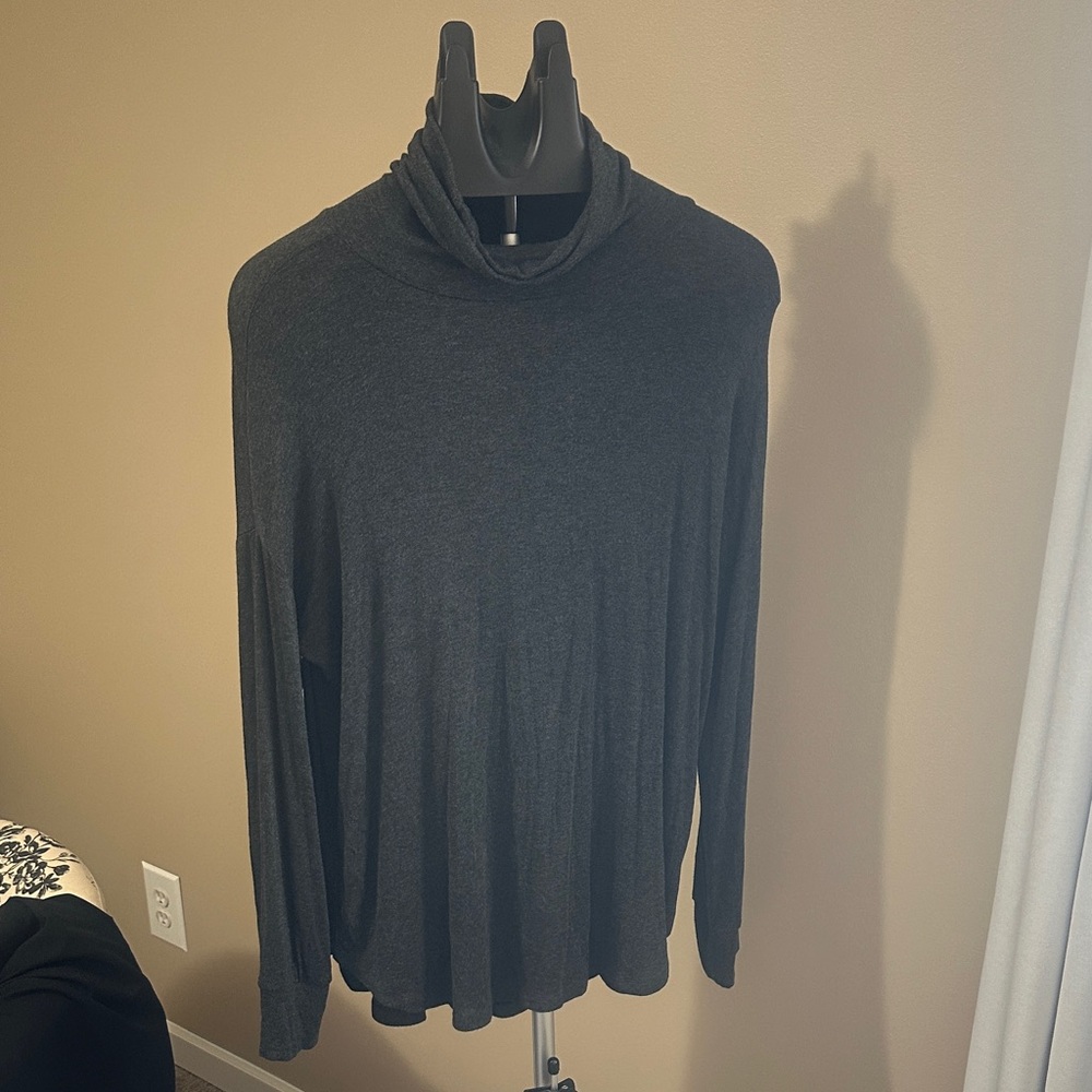 LOFT Dark Charcoal Turtleneck Sweater